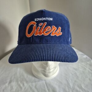 Edmonton Oilers 47 Hitch Adjustable Trucker Cap Hockey Corduroy